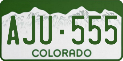 CO license plate AJU555