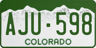 CO license plate AJU598