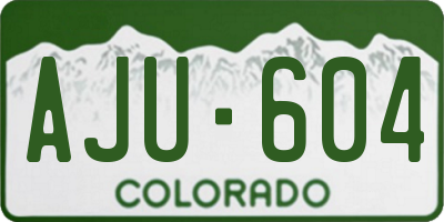 CO license plate AJU604