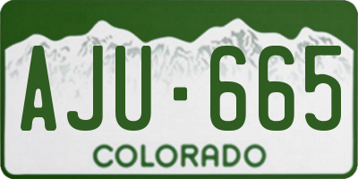 CO license plate AJU665