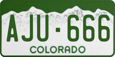 CO license plate AJU666
