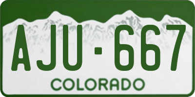 CO license plate AJU667