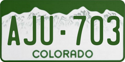 CO license plate AJU703
