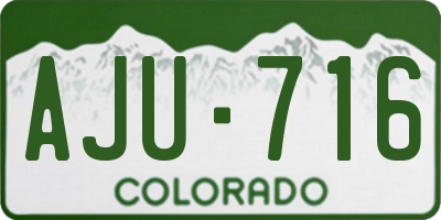 CO license plate AJU716