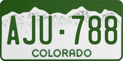 CO license plate AJU788