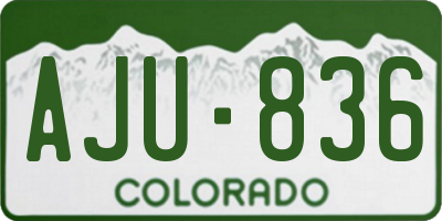 CO license plate AJU836