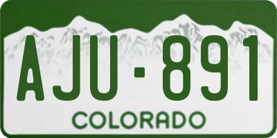 CO license plate AJU891