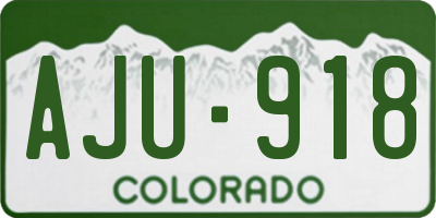CO license plate AJU918