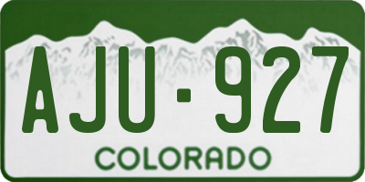 CO license plate AJU927