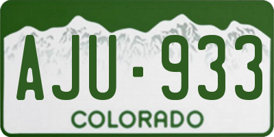CO license plate AJU933