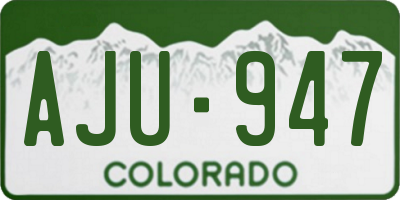 CO license plate AJU947