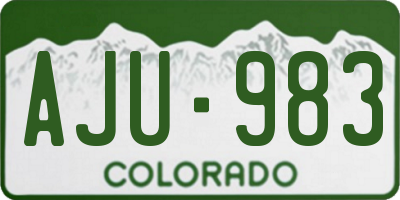 CO license plate AJU983