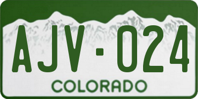 CO license plate AJV024
