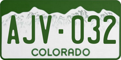 CO license plate AJV032