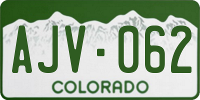 CO license plate AJV062