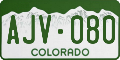 CO license plate AJV080