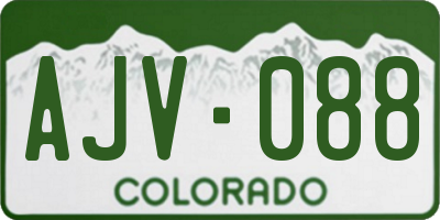CO license plate AJV088