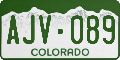 CO license plate AJV089
