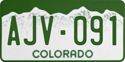 CO license plate AJV091