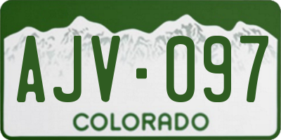 CO license plate AJV097