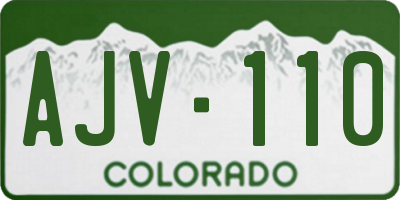CO license plate AJV110