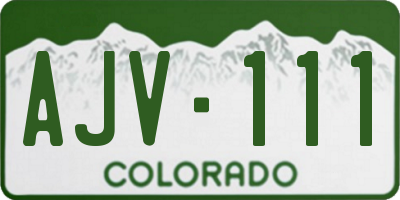 CO license plate AJV111