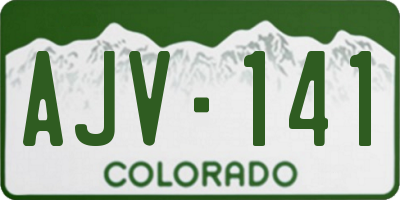 CO license plate AJV141