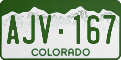 CO license plate AJV167