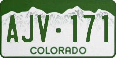 CO license plate AJV171