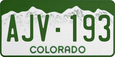 CO license plate AJV193