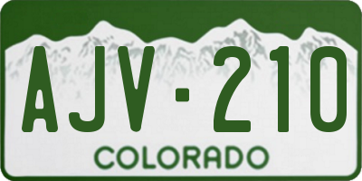 CO license plate AJV210
