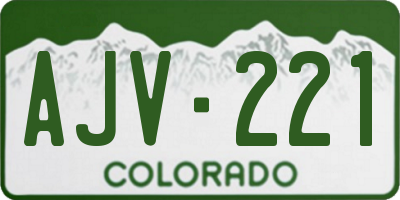 CO license plate AJV221