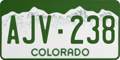 CO license plate AJV238