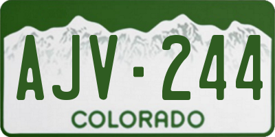 CO license plate AJV244