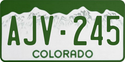 CO license plate AJV245