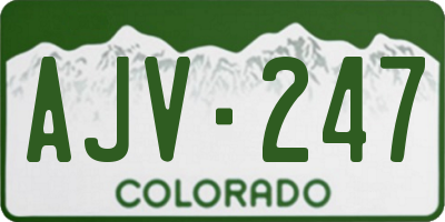 CO license plate AJV247