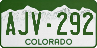 CO license plate AJV292