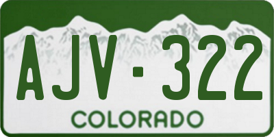 CO license plate AJV322
