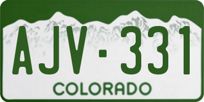 CO license plate AJV331