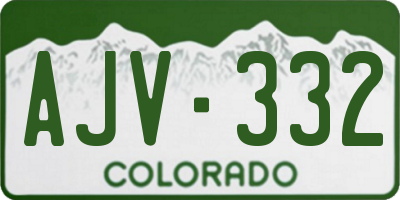 CO license plate AJV332