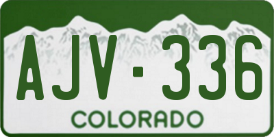 CO license plate AJV336