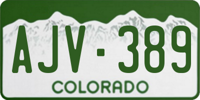 CO license plate AJV389