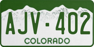 CO license plate AJV402