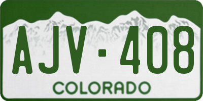 CO license plate AJV408