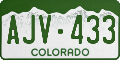 CO license plate AJV433
