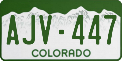 CO license plate AJV447