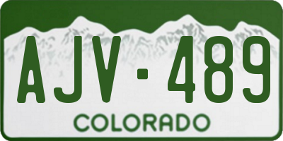 CO license plate AJV489