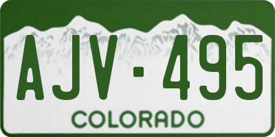 CO license plate AJV495