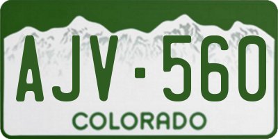CO license plate AJV560