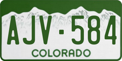 CO license plate AJV584